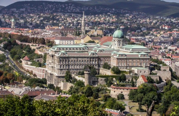 view of the royal castle on the buda side of budapest