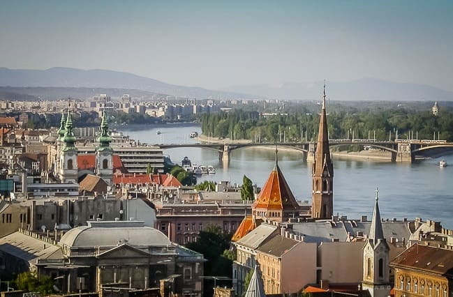 Panoramic views of Budapest from Buda