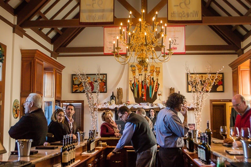 Wine tasting in Napa Valley (the Chimney Rock tasting room)