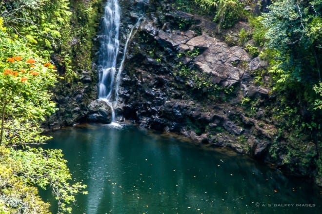 Image depicting a waterfall, one of the top 10 reasons to fall in love with Maui