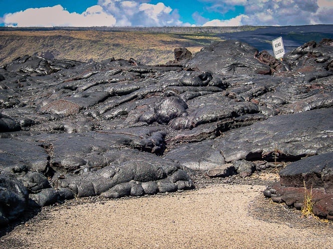 the lava roads in Hawaii