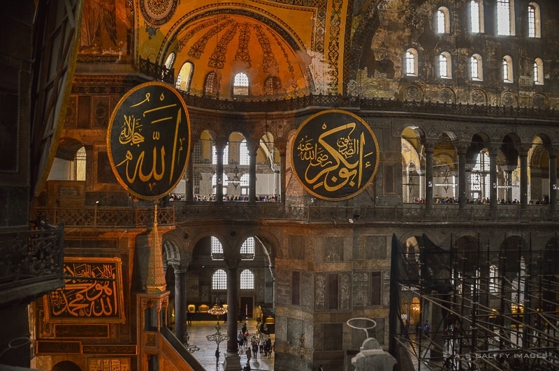 Inside view of Hagia Sophia in Istanbul