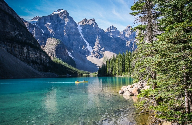 Lake Moraine in Banff, a very unique place