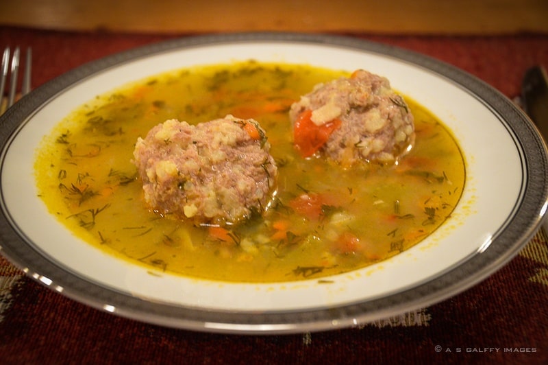 meatball soup, a very popular Romanian Food