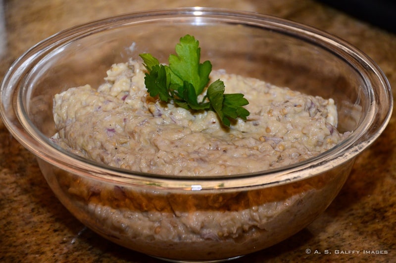 Eggplant salad, a traditional Romanian dish