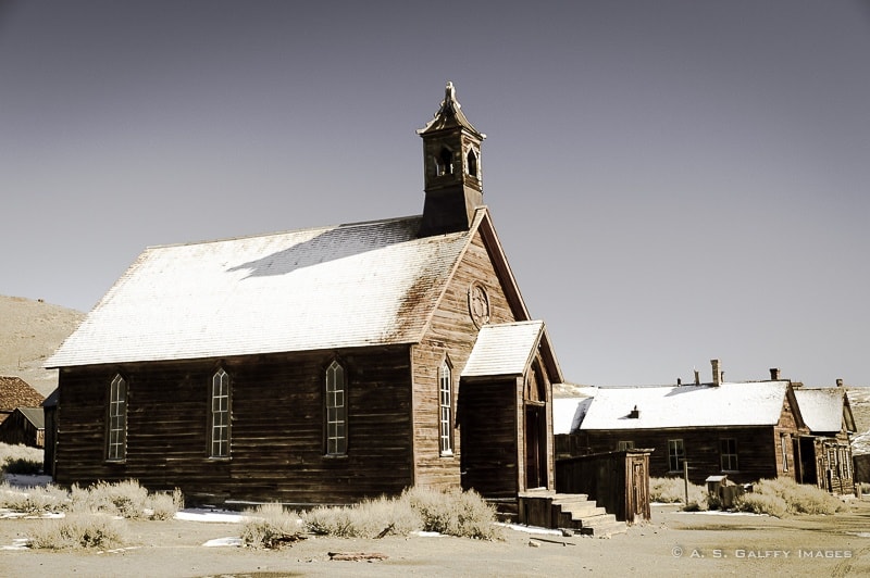 Abandoned church in Bodie Ghost town