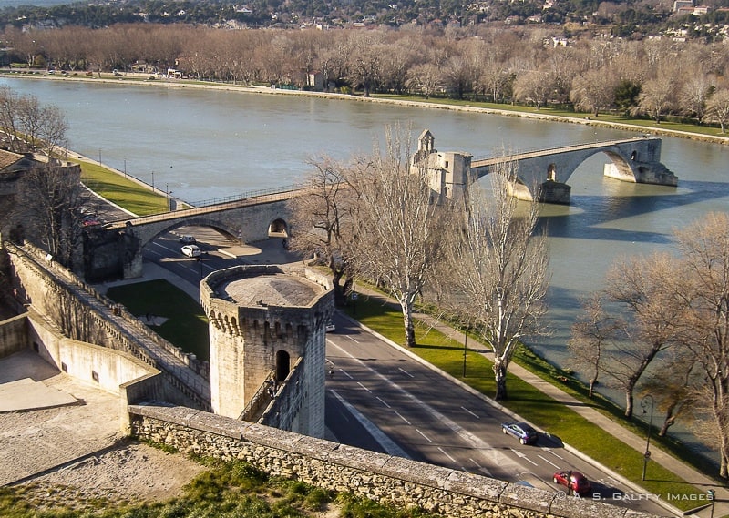 View of the Pont d'Avignon (the Bridge of Avignon)