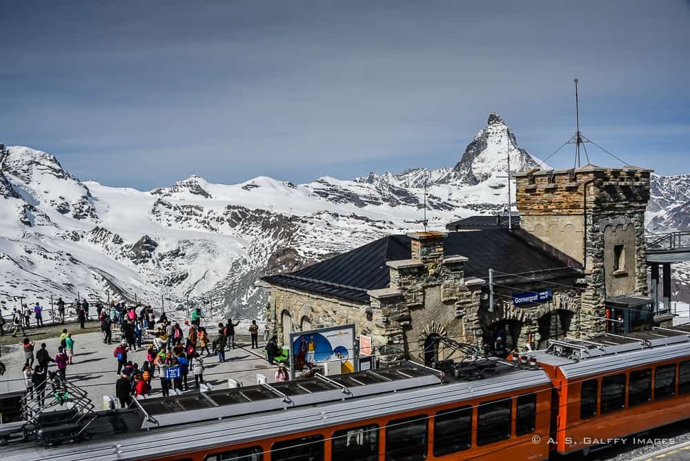 the train station in Gornergrat, Switzerland