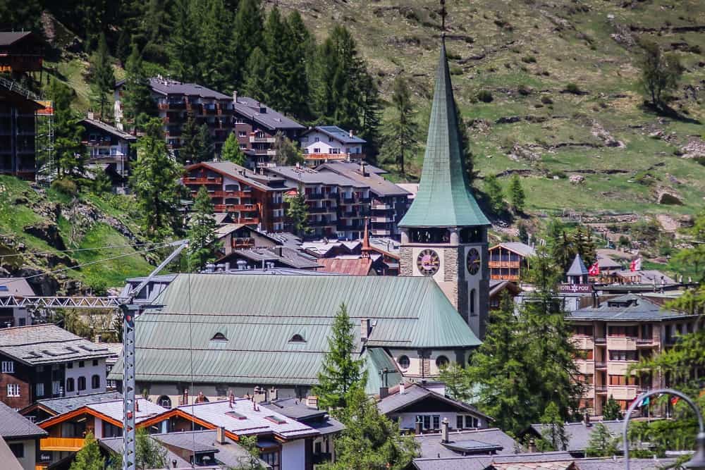 Vie of Zermatt from the Gornergrat train