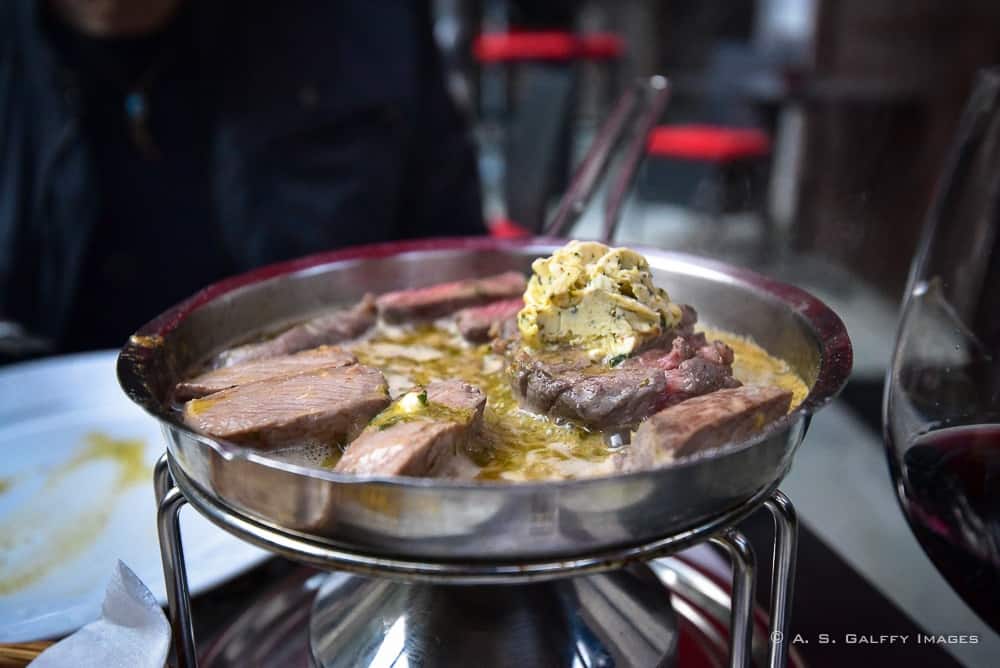 Lamb loin cooked in butter