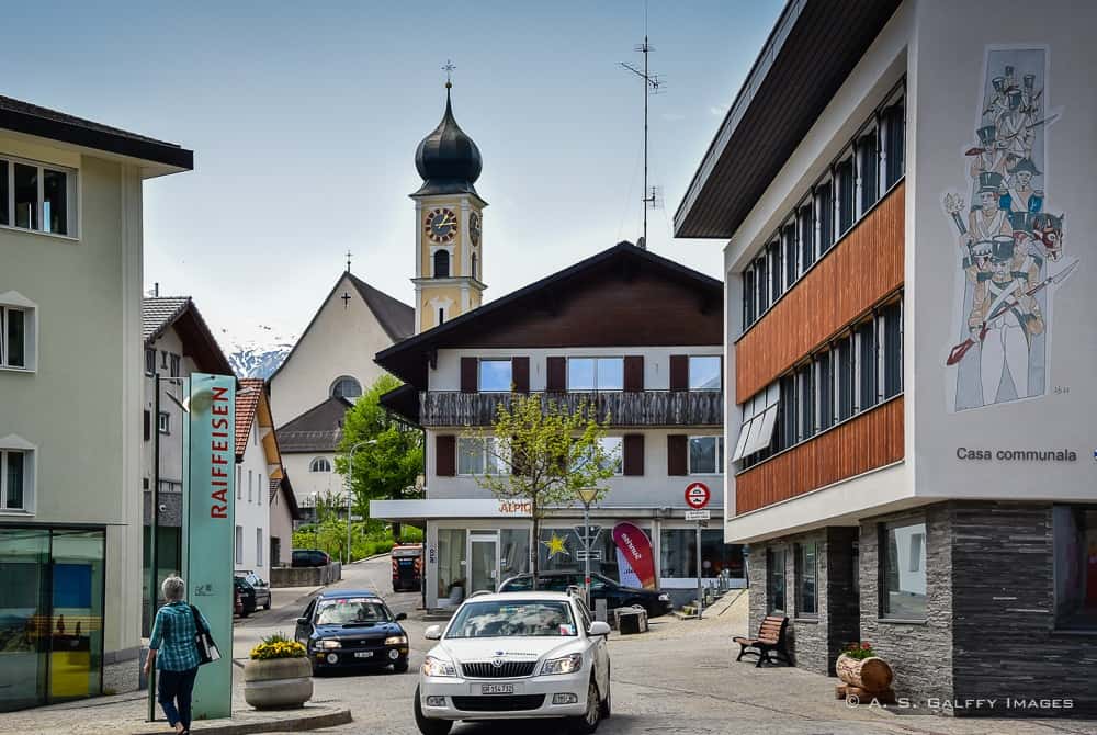 Swiss village on the Glacier Express route