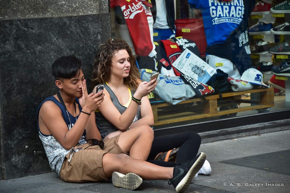 Watching people in Milan