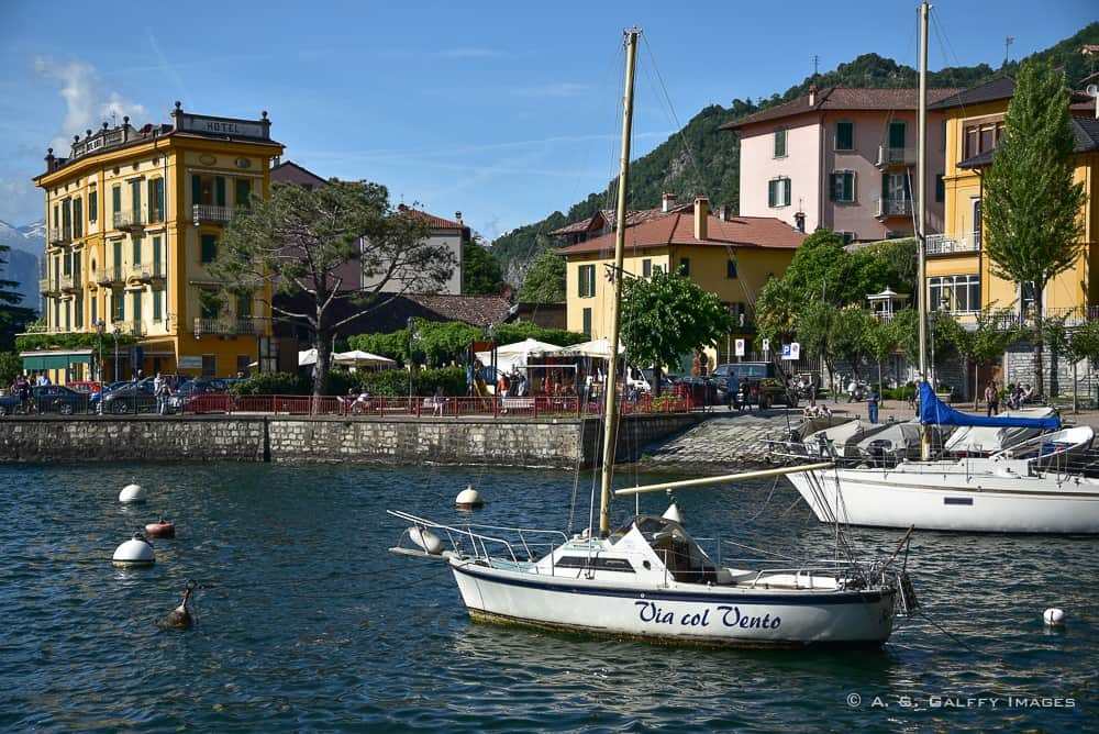 Boats near the town of Varenna