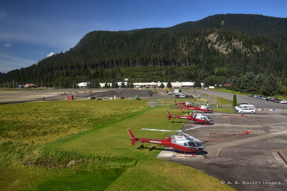 Helicopter base in Juneau, Alaska