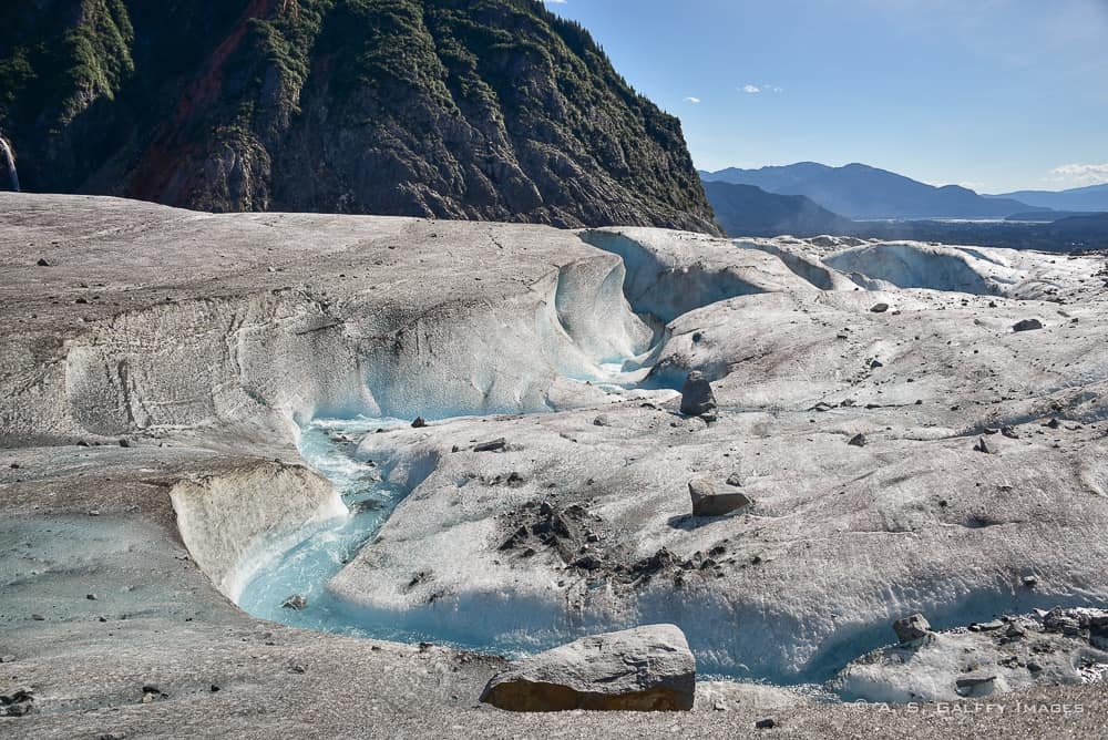 Crevices on the glacier