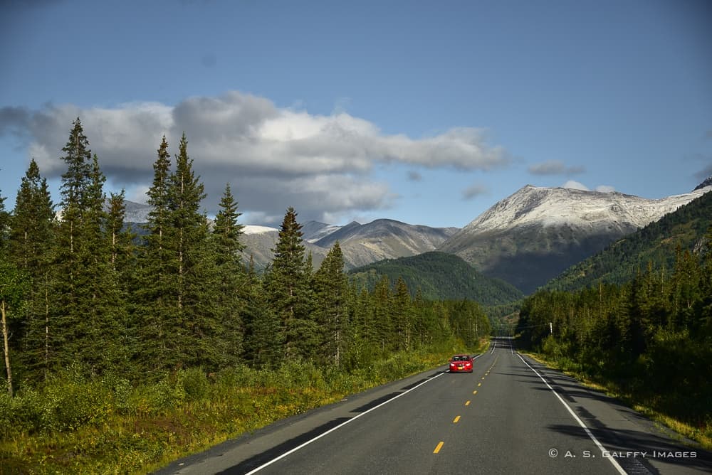 driving the Parks Highway from Anchorage to Denali