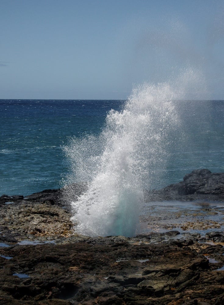 the Spouting Horn in Kauai