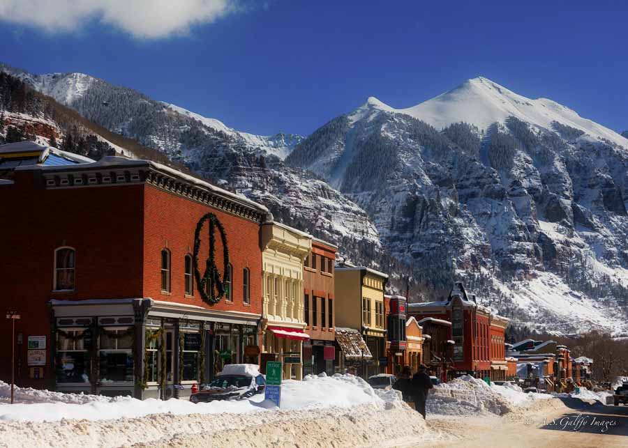 View of the Main Street in Telluride ski Resort
