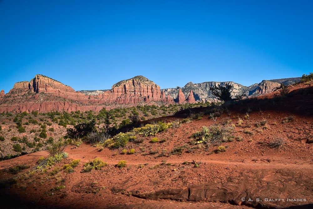 View of the surrounding mountains from the Trail