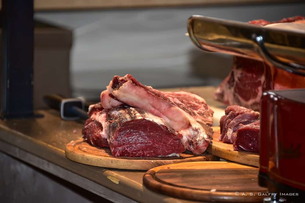 Fresh veal cutlet at the culinary school at Mercato Centrale