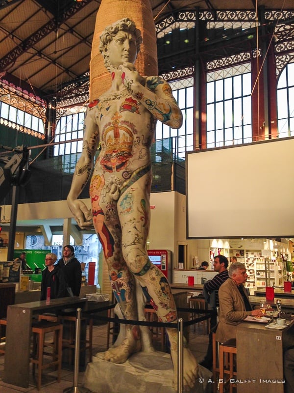 Replica of the Statue of David in Mercato Centrale in Florence