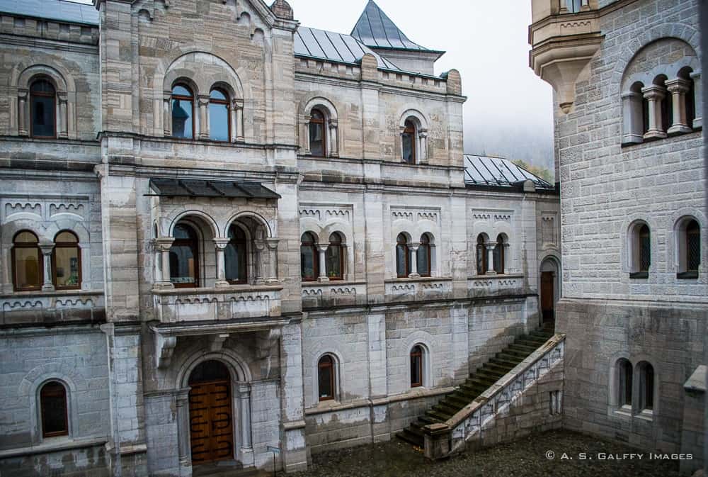 Neuschwanstein Castle interior courtyard