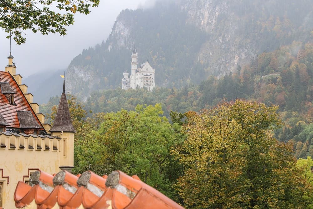 View of the Neuwschwanstein castle from Hohenschwangau 