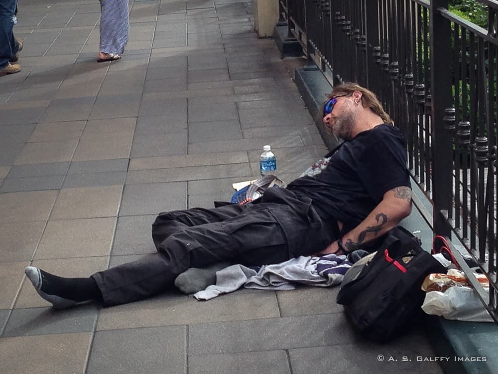 Drunk person on the Strip in Las Vegas