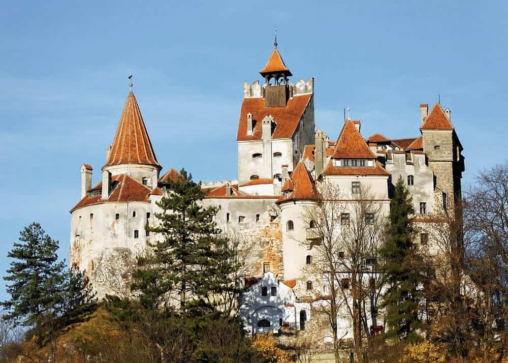 view of Bran Fortress, one of the most beautiful castles in Romania