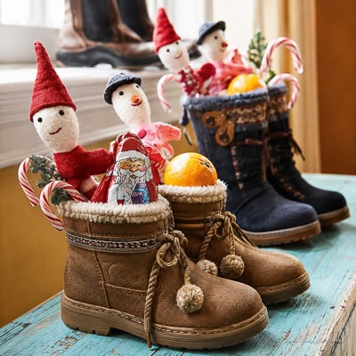 The tradition of putting the boots out for St. Nicholas to fill up