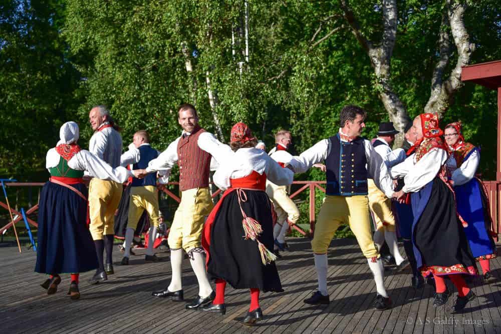 folk Swedish dancers at the Skansen open air museum