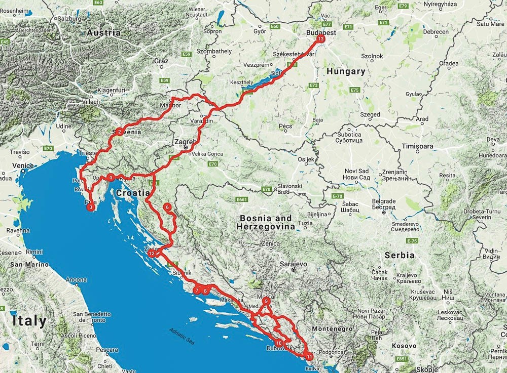 map we used when driving in the Balkans