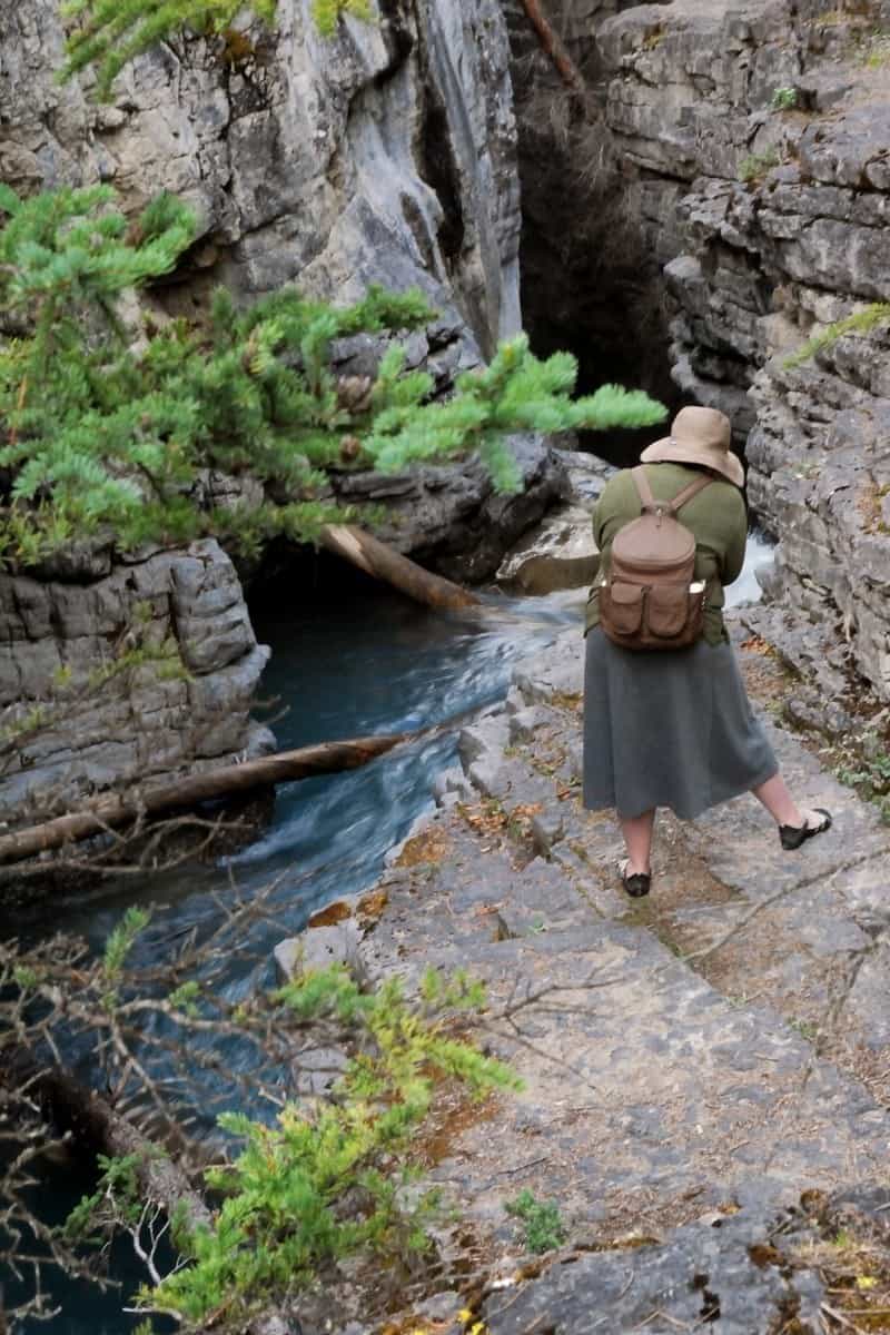 Cindy Carlssson photographing the Beauty Creek in Canada
