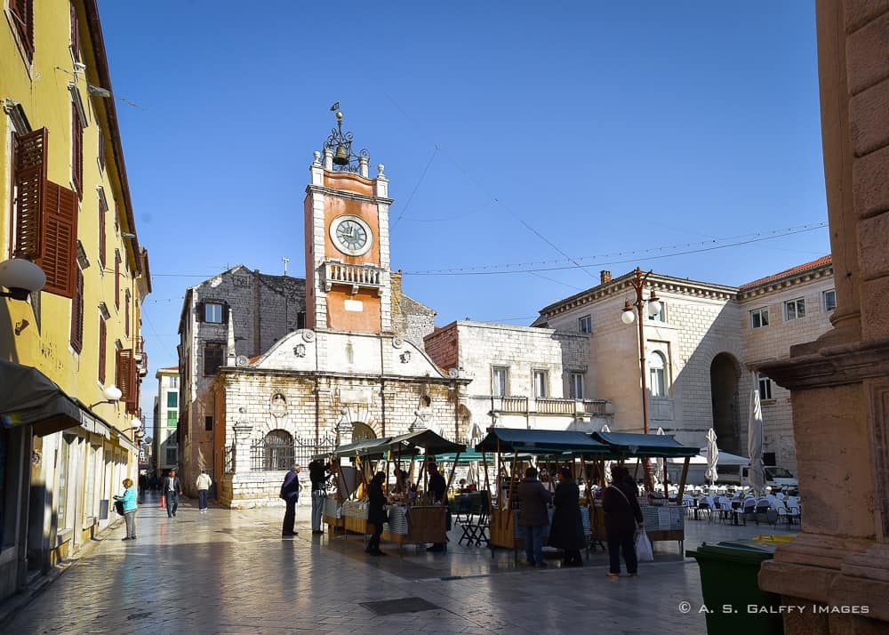 view of People's Square and the City Sentinel clock 