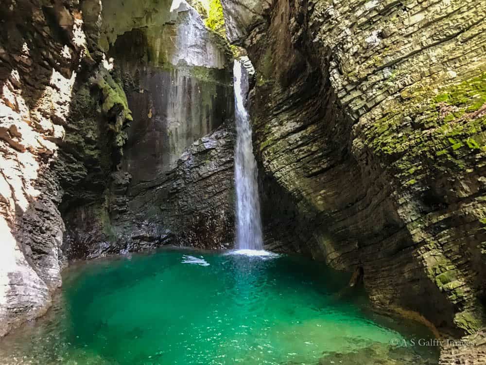 Travel to the Balkans: Kozjak waterfall in Kobarid