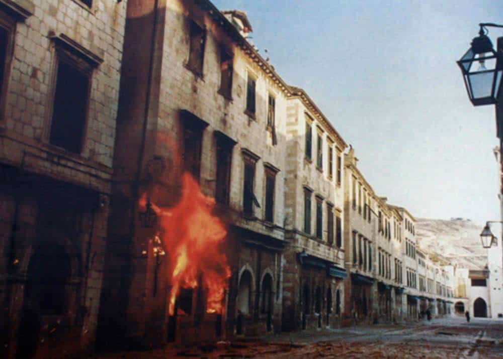 Stradum, the main street of Old Town during the Siege of Dubrovnik