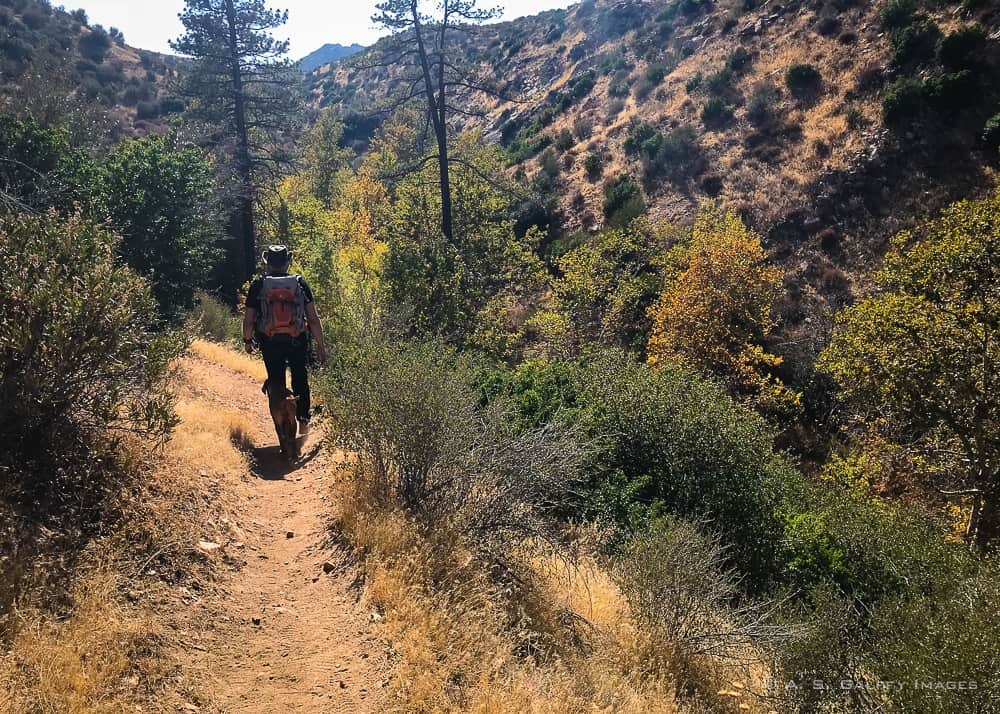 Hiking back to Lake Arrowhead from the nude hot springs