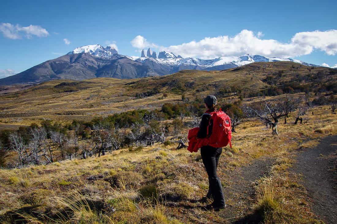 Hiking in to Laguna Azul in Torres del Paine