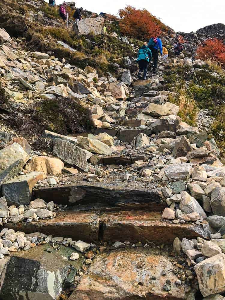 wet rocks on the way up the mountain 