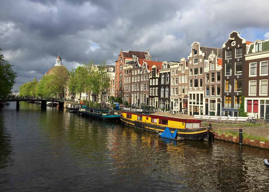 view of a canal in Amsterdam