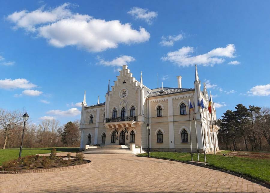 view of Ruginoasa Palace in Romania