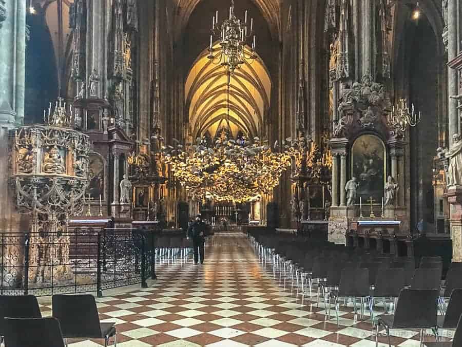 inside St. Stephen's cathedral in Vienna