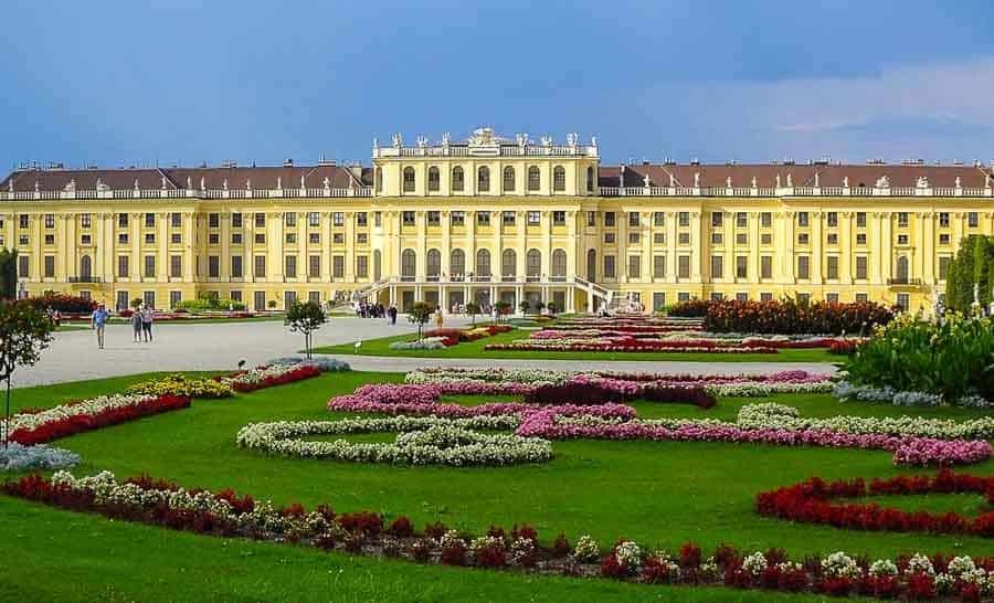 view of Schonbrunn Palace in Vienna