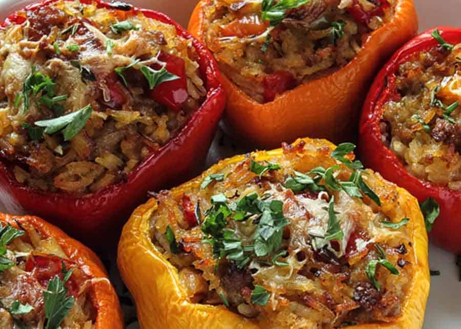 traditional Romanian dishes - stuffed bell pepper