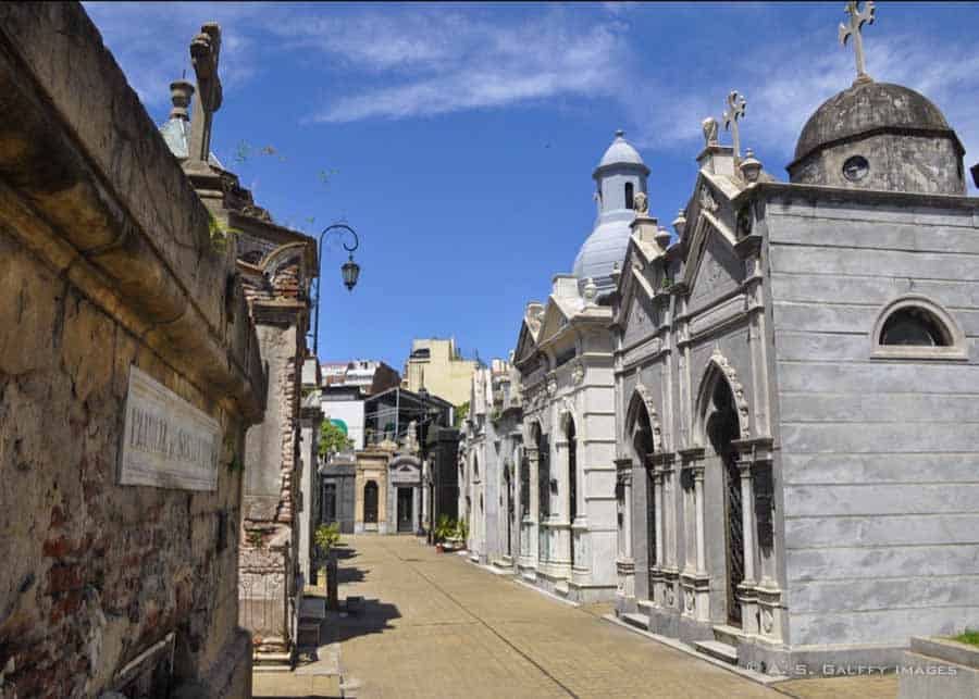 Alley with mausoleums in the Recoleta Cemetery