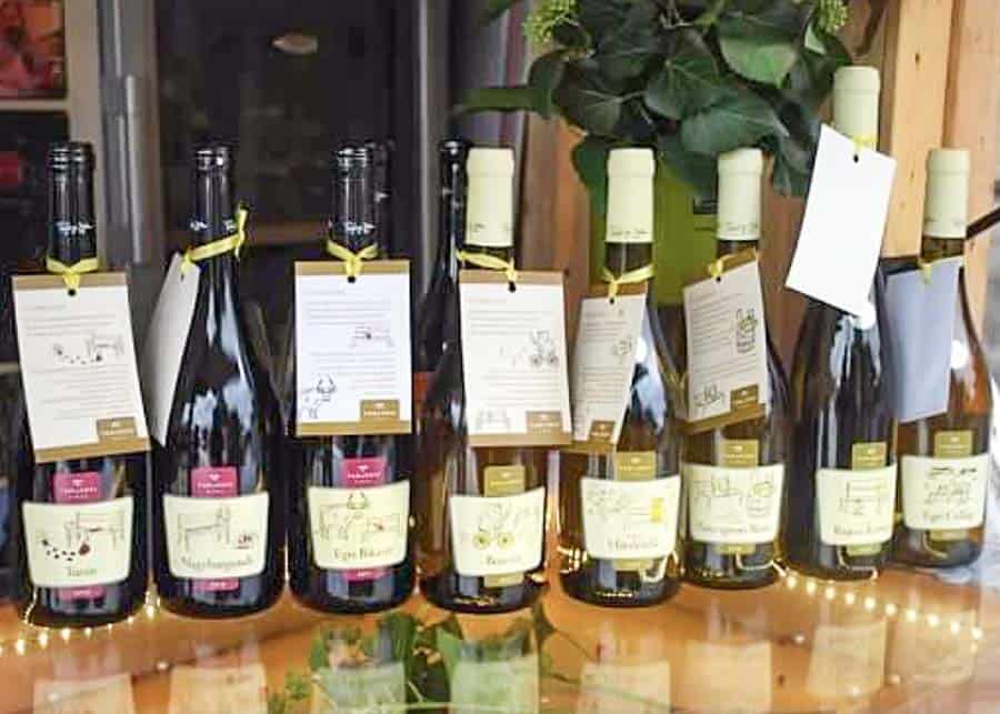 display of Hungarian Wines