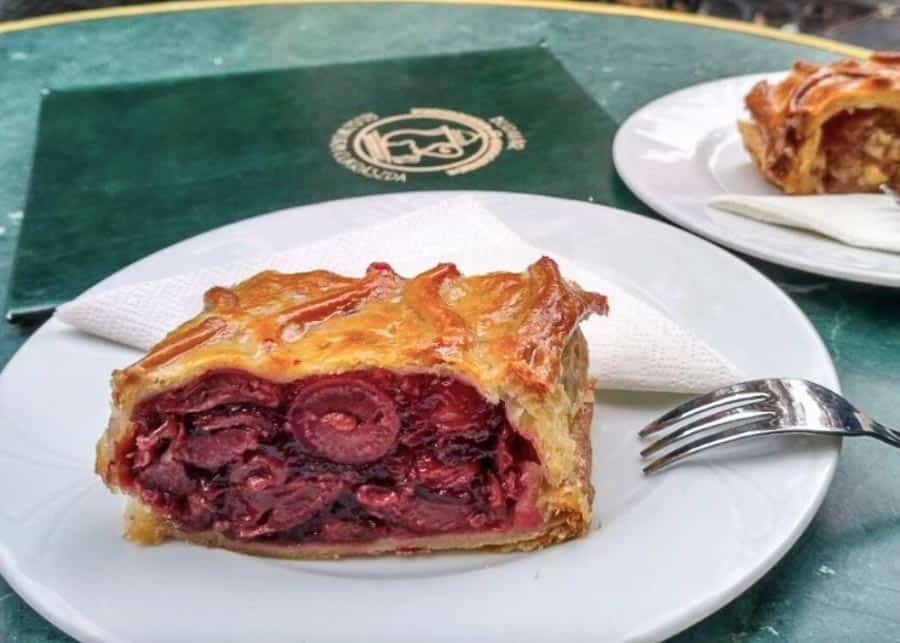 Sour cherry Strudel Hungarian dessert