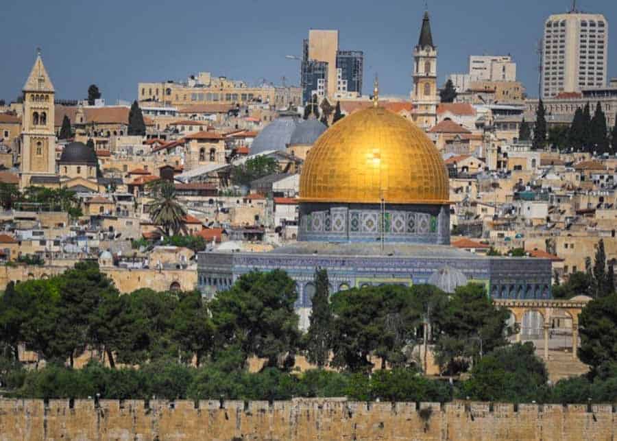 View of the Dome of the Rock in the Old City of Jerusalem