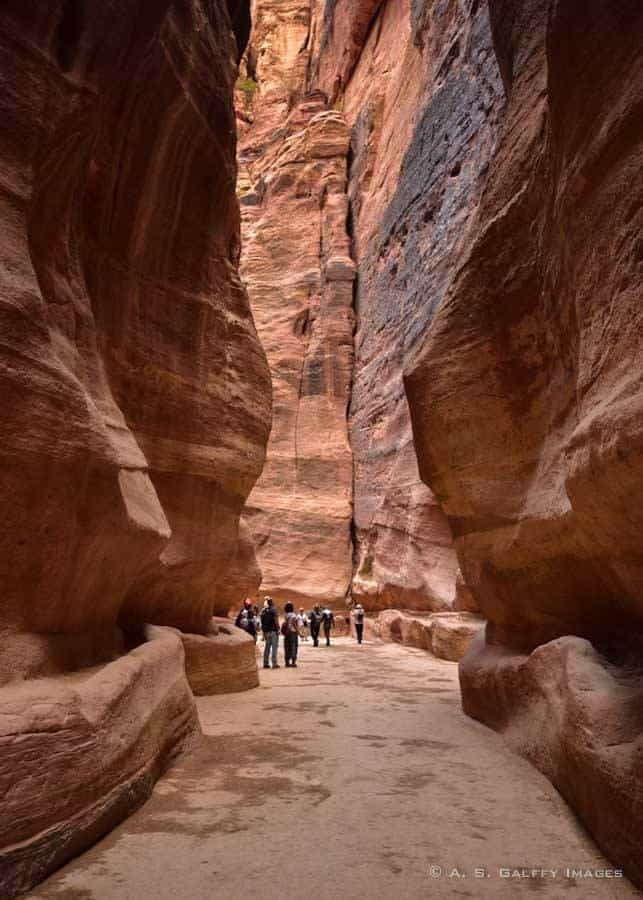 The Siq canyon entrance leading to Petra