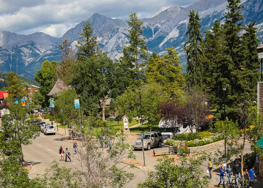 Downtown Banff in summer